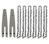 Cadena de sierra 6" for mini motosierra, cadenas acero for motosierras, eléctricas, 37 nudos, 18 cuchillas, accesorio repuesto for(6-inch Set7)