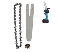 Cadena de sierra de cadena con guía de sierra de cadena Engranaje de acero Placa guía de 186 mm Cadena de 230 mm Cadena de sierra de 6 Adecuada para pequeñas sierras de cadena eléctricas y portátiles