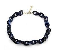 Cadena de suéter de leopardo versátil de acrílico, multicolor, accesorios de cadena de cubo, anillo de cadena, gargantilla, collar de resina, Acrílico