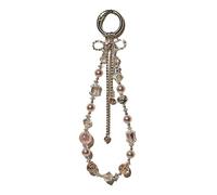 Cadena de teléfono con cuentas de mariposa para cámara, correa de teléfono con textura acrílica, cordón para decorar teléfonos y llaveros, elegante llavero adorno, S, T