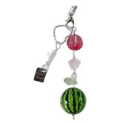 Cadena de teléfono con cuentas de melón de hielo, melocotón, estrella, corazón, colgante decorativo de sandía
