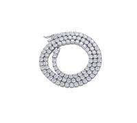 Cadena de tenis para hombre en plata de ley 925 con microincrustaciones de circonitas de 3 mm y 4 mm.