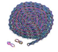 Cadena de velocidad variable universal antioxidante for bicicleta montaña, carretera, 8s, 9s, 10s y 11s, galvanizada en color, 116 eslabones(6-7-8X)