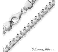 Cadena De Zorro De 5,1Mm, Collar De Plata De 925, 60Cm