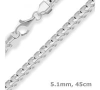 Cadena De Zorro De 5,1Mm, Collar De Plata De 925, Collar De 45Cm