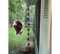 Cadena decorativa de recolección de agua de lluvia para canalón, diseño en espiral con copas de peces y flores, mejora el drenaje al aire libre y la estética