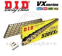 Cadena Did 520VX3 X-Ring 118 Eslabones Oro Gold & Black Kove Rally 450 2023-2024