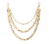 Cadena dorada para pantalones, estilo gótico, cadena con cierres de langosta, ideal para jeans, llavero para hombres y mujeres