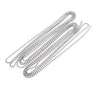 - Cadena enrollable de 3 metros, 3,2 mm de diámetro, cadena de extensión con 10 conectores a juego (plata)