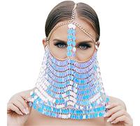 Cadena facial para mujer, mascaradas, cadena facial, joyería corporal, disfraces para Halloween, fiesta de cosplay, talla única, Metal