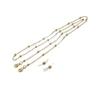 Cadena for Gafas, Cadena for Gafas, Cadena for Gafas con Cuentas for Mujer, Cadena for Gafas de Verano, Correa for mascarilla, Collar Hecho a Mano, cordón for Gafas de Sol (Dorado)(Gold)