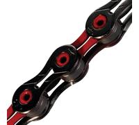 Cadena KMC serie DLC10 de 10 velocidades, color rojo, para carretera, monta a y grava; compatible con Shimano, SRAM y Campagnolo, 116 eslabones.