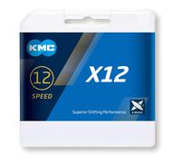 1 Cadena KMC X12 126 Eslabones Plata/Negro para Bicicleta 12 Velocidades Nuevo