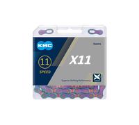 Cadena KMC X11 Aurora de 11 velocidades para bicicleta de monta a, carretera y gravel. Compatible con las principales marcas. Incluye eslab n fal
