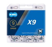 CADENA KMC X9 122 ESLABONES 9V GRIS/PLATA