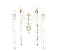 Cadena larga con borlas, corona de novia, tocado de boda, accesorios para el cabello para mujeres y niñas, talla única, Madera de agar