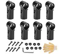 Cadena Link Fence, tubo Connector Clamp, 8 unidades Protective Gloves Strong Grip Rust Proof Stable Connection Heavy Duty Secure Fit, Fence Clamp Set for Fence Handrail Shelf, Black