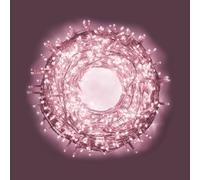 Cadena Luces Para LED Rosa Cable Transparente para Árbol de Navidad Uso Exterior