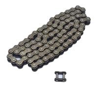 Cadena Moto Cadena de 25 dientes con 144 eslabones y 1 eslabón maestro de repuesto, apta para motores de 2 tiempos de 47 cc y 49 cc, minimoto, todoterreno, kart.(Black 25H-84 link)