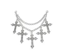 Cadena multicapa punk con colgante de cruz metal for zapatos mujer, botas, accesorios decoración, joyería DIY Para Mujer Botas Sandalias Zapatos Casuales