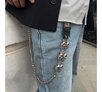 Cadena multifuncional de calavera para decoración de pantalones punk de moda para amantes de la cultura callejera y personas de moda, festival de música, cinturón de cadena