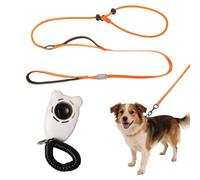 Cadena P de entrenamiento para perros con clic, 3 m/5 m/10 m, correa de nailon resistente extra larga con mango acolchado suave, línea larga reflectante para cachorros que recuerdan obediencia al aire