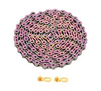 Cadena para Bicicleta de 9 Velocidades, Acero al Carbono, Resistente al Desgaste, Colorida Electrochapada - Cambio Rápido, Diseño Dual X, Ideal para y Carretera