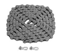 Cadena para bicicleta Petjoyful de 116 eslabones, 8 velocidades, una sola velocidad, con hebilla de y caja de almacenamiento para bicicleta de montaña y carretera.