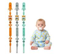 Cadena para chupete de silicona, 2 en 1, soporte para chupete y diseño de una pieza, cinta para chupete para bebés, niñas y niños, sin BPA, paquete de 3 cadenas para hámster (H)