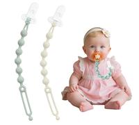 Cadena para chupete de silicona WeSweet - Cadena para chupete de silicona de para niños y niñas, sin BPA, fácil para padres - 2 unidades