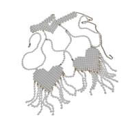 Cadena Para Cuerpo Con Perlas De Joyería Sujetador Diseños Corazones Románticos Cadena Pecho Con Perlas Joyería Traje Vida Nocturna Mujer Accesorios