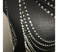 Cadena para el cuerpo Cadena para el cuerpo de metal Ahueca hacia fuera Ver a través de la falda del remiendo del Rhinestone Cadena para el cuerpo Fiesta del festival Rave Cadenas para el cuerpo sexy Joyería para el cuerpo Cadena sexy