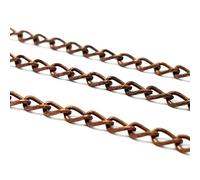 Cadena para joyas de eslabones 3,5 x 2 mm, cobre, lote de 3 x 1 metro