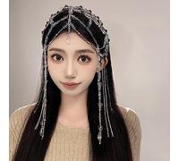 Cadena para la cabeza con cuentas bohemias para mujer, accesorios para el cabello FairyBridal para niñas, diadema de cristal, cadena para la frente, accesorio único para la frente, accesorio para la