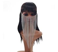 Cadena para la cara, para boda, joyería facial, cadena para la cabeza, punk, fiesta, máscara, cadena de aleación para Halloween, fiesta de cosplay, talla única, Metal