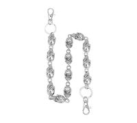 Cadena para pantalones de calavera hueca para conciertos de rock, uso diario, accesorios para carteras, unisex, ocio, viajes, diferentes ocasiones, plata, Talla única