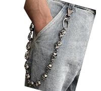 Cadena para pantalones de calavera hueca para conciertos de rock, uso diario, accesorios para carteras, unisex, ocio, viajes, diferentes ocasiones, G, Talla única