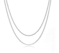 Cadena Plata Mujer Chapado Oro 18K, 2 Piezas, 38+42cm con Extensión | Collar Gargantilla Ajustable, Apilable, 925 Plata, Estilo Elegante