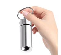 Cadena portátil para llaves de píldora, bolsa de metal, funda para píldoras, llavero, pastillero, llavero, soporte para píldoras, resistente al agua, estuche para pastillas para exteriores