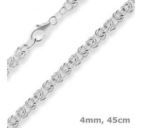 Cadena Real De Plata 4Mm Collar De Plata 925 45Cm