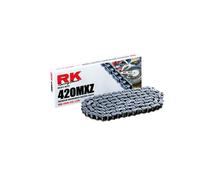 Cadena RK Racing 420MXZ-138 (Serie 420) Cadena de acero de 138 eslabones resistente MX/SX Racing sin junta trica con eslabn de conexin