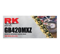 Cadena RK Racing GB420MXZ120 Cadena MX dorada de 120 eslabones con eslabón de conexión