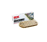 Cadena RK Racing GB420MXZ130 Cadena MX dorada de 130 eslabones con eslabón de conexión