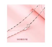 (Cadena semilla de melón 50cm) Collar de mujer para mujer alrededor del cuello Collares de cadena de plata 925