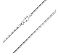 Cadena Serpiente plata 925 rodio - collar mujer 1,2 mm plata cadena en 8 tamaños 40 45 50 55 60 70 80 90 cm disponible #K22 - Plata de ley 925, Cierre de muelle, 925-Sterling, Plata de ley 925 (masivo)
