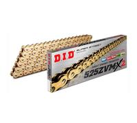 DID Cadena 525ZVM-X2 (Oro y Oro) - Longitud: 98 eslabones con unión remachada (ZJ)