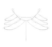 Cadena Trasera con Diamantes de Imitación NICENEEDED, Cadena de Arnés de Hombro de Cristal, Cadena de Collar Nupcial, Cadena de Hombro de Bikini Sexy Cadena de Cuerpo Plateada