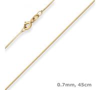 Cadena Veneciana 0,7mm 45cm Collar Collar de 375 Oro Oro Amarillo