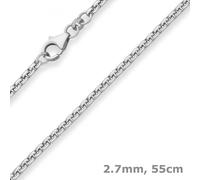 Cadena Veneziana Redonda De 2,7Mm Collares De Plata De 925 55Cm