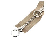 Cadenas, 1 unidad de cremallera doble for chaqueta, deslizadores circulares for costura DIY, accesorios for prendas vestir(Khaki,70cm)